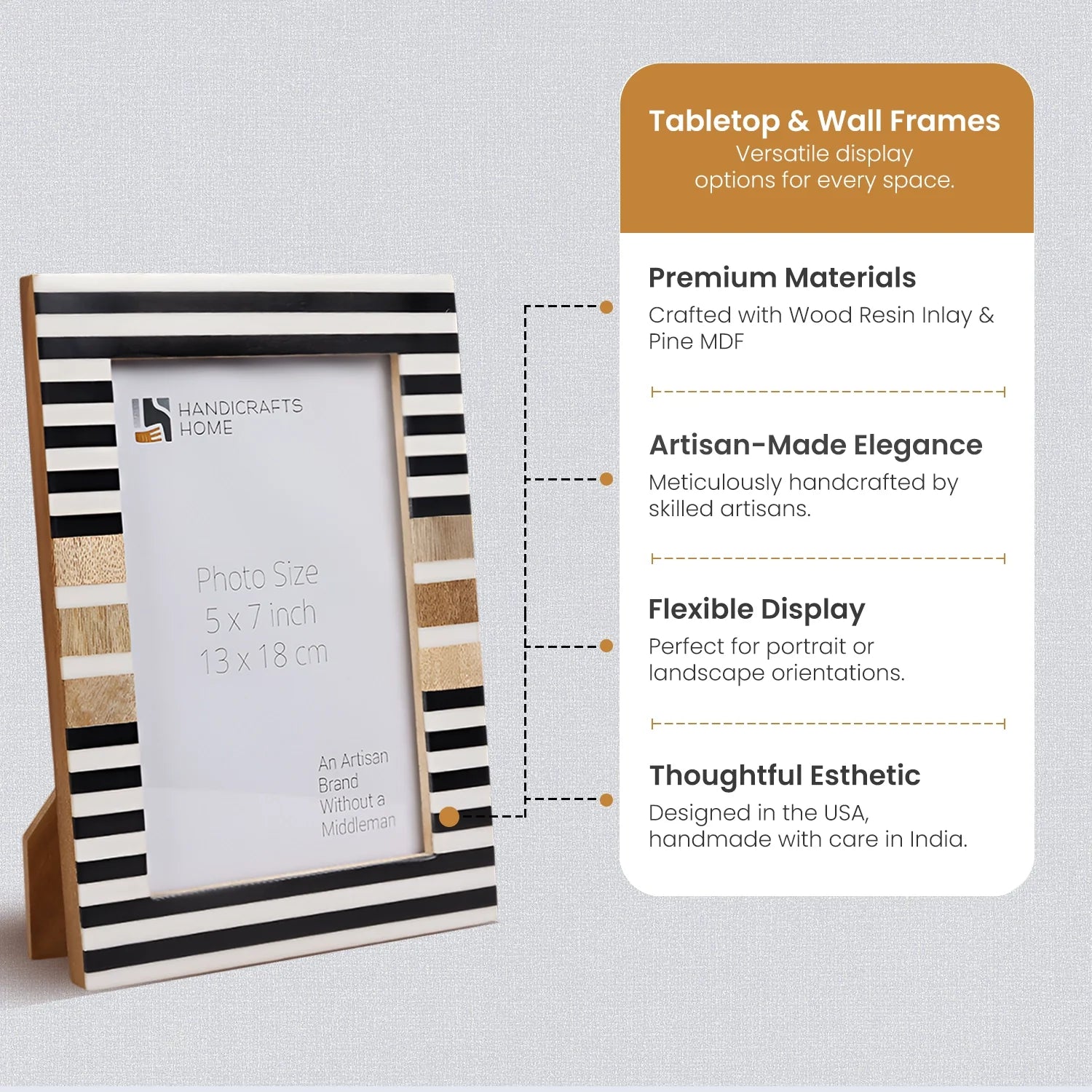 Handmade Stripe Picture Frame