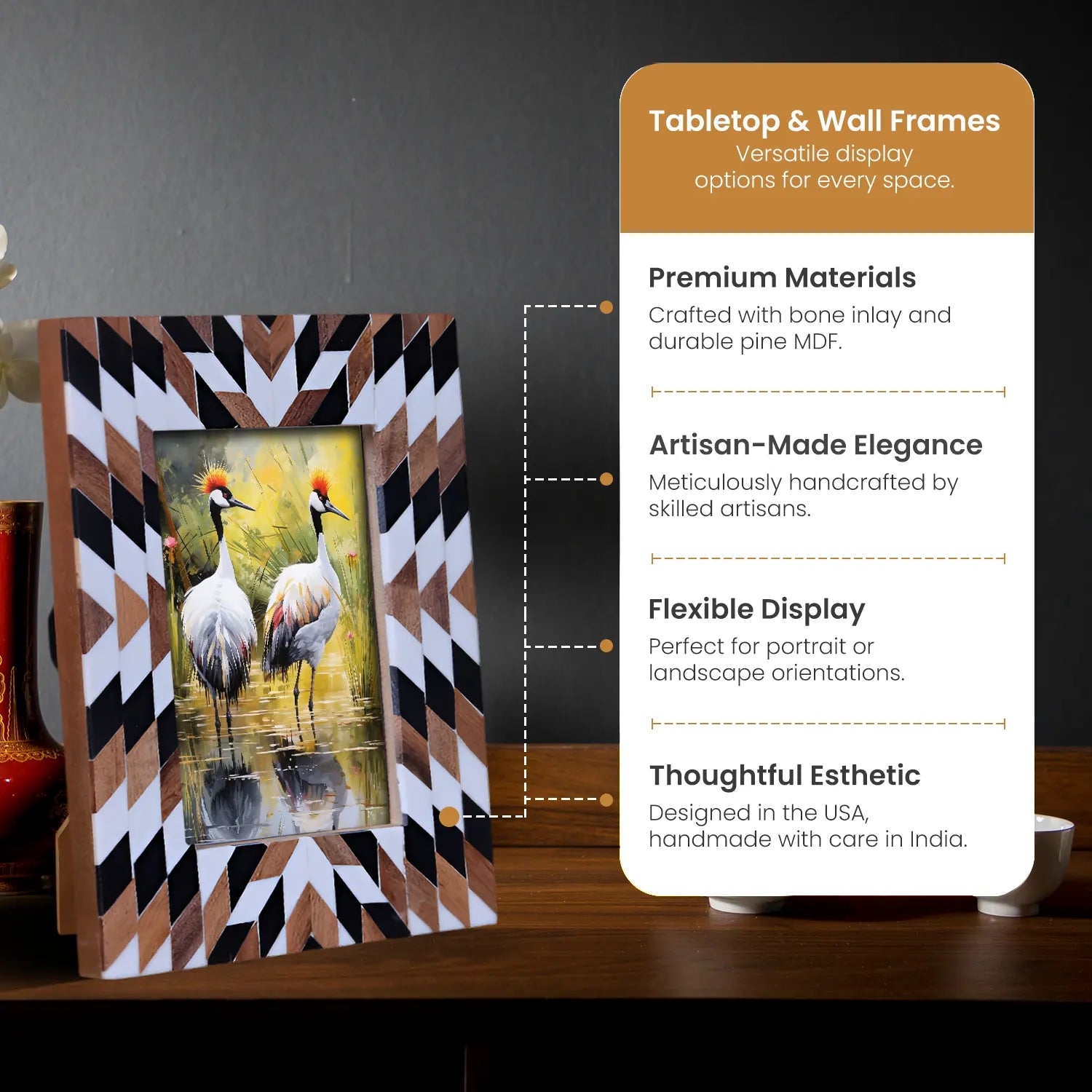 Handmade Herringbone Picture Frame