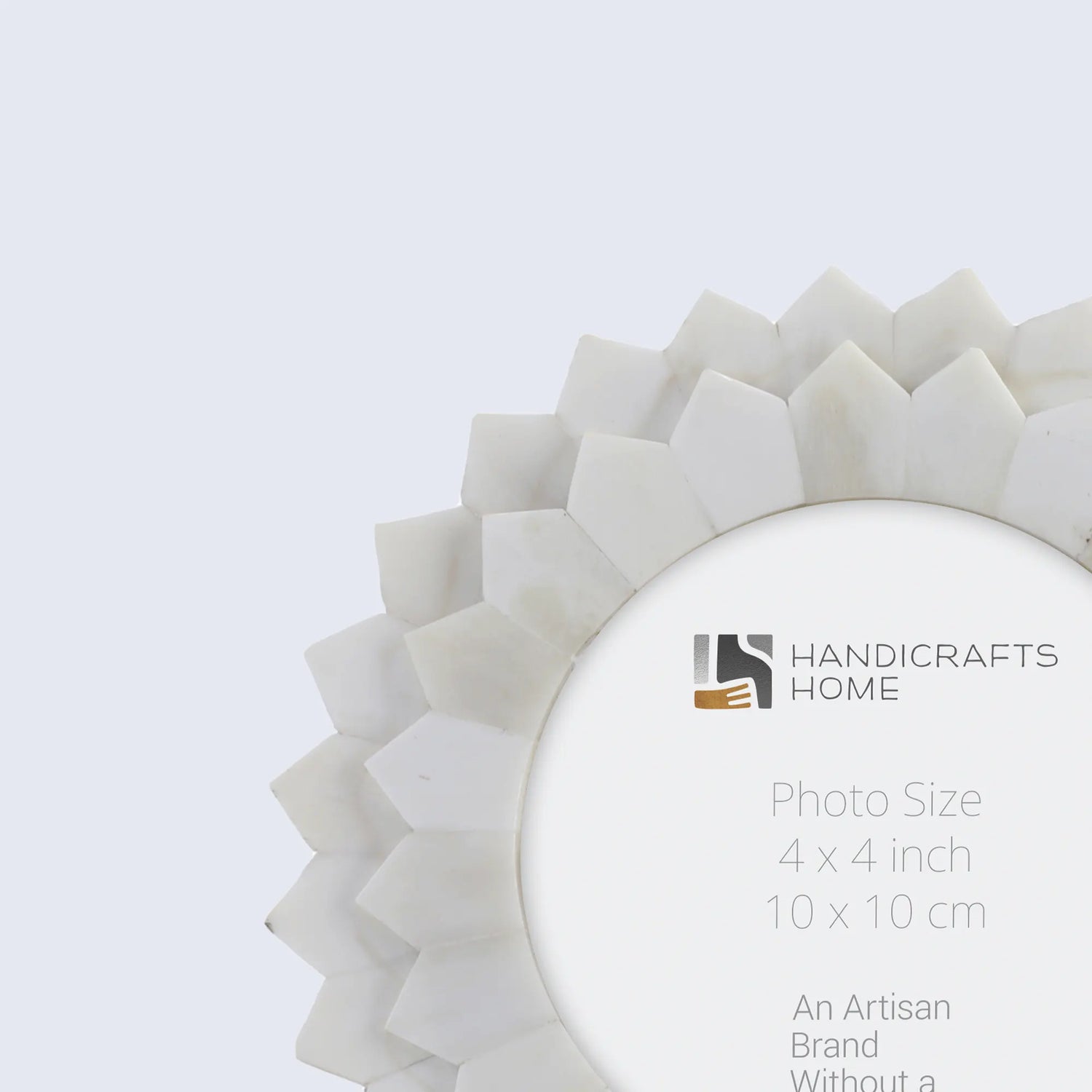 Scalloped Round Bone Inlay Handmade Frame