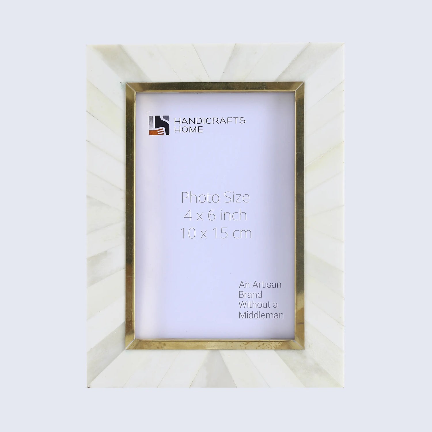Handmade Bone and Brass Inlay Picture Frame