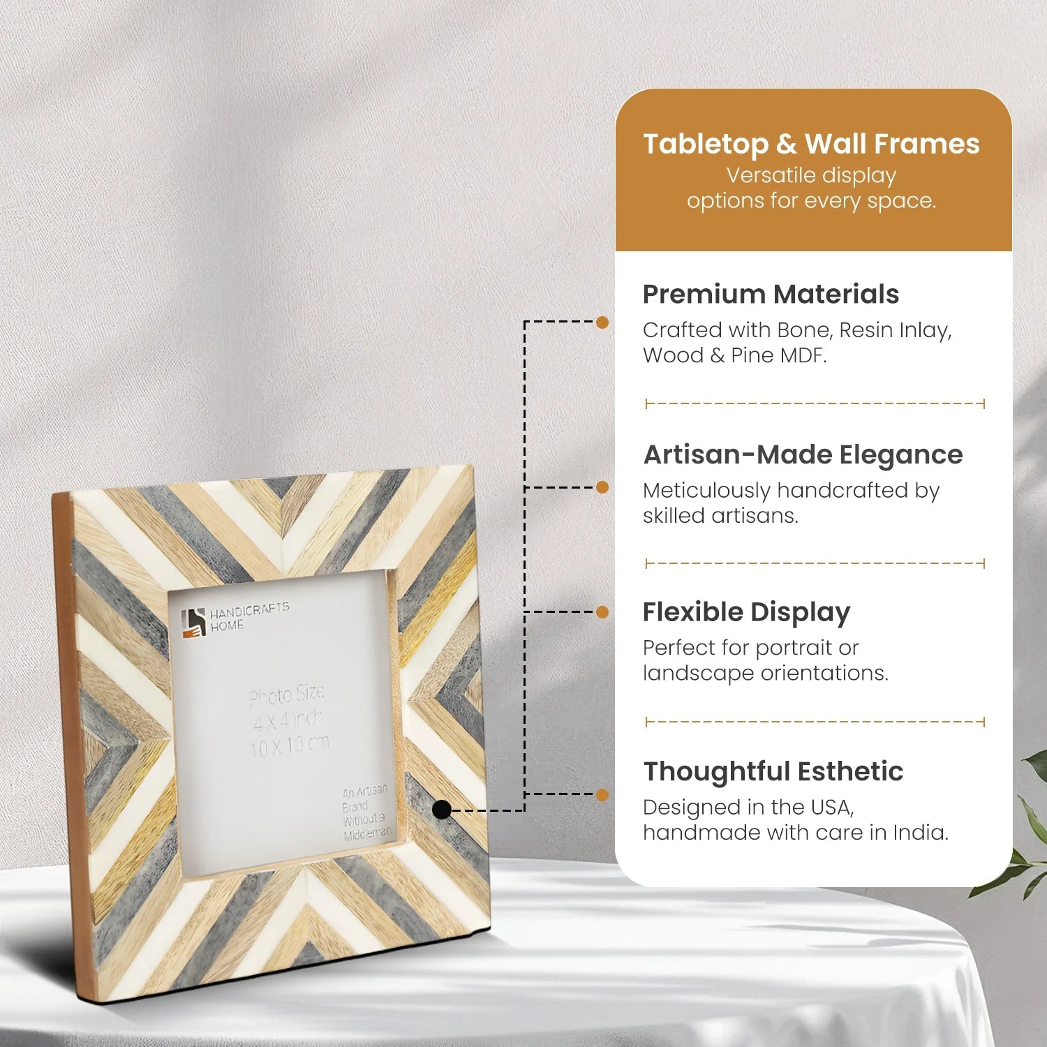 Hypno Daze Pattern Wood &amp; Resin Inlay Handcrafted Picture Frames