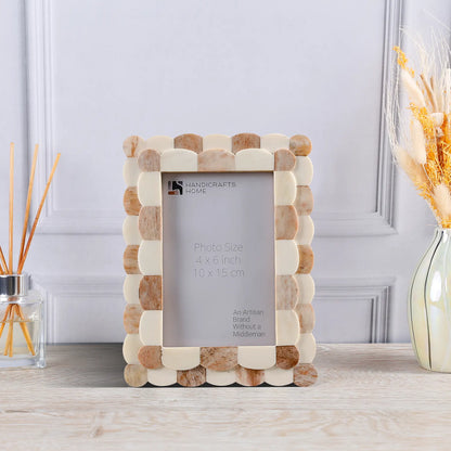 Scalloped Bone Inlay Handmade Picture Frame