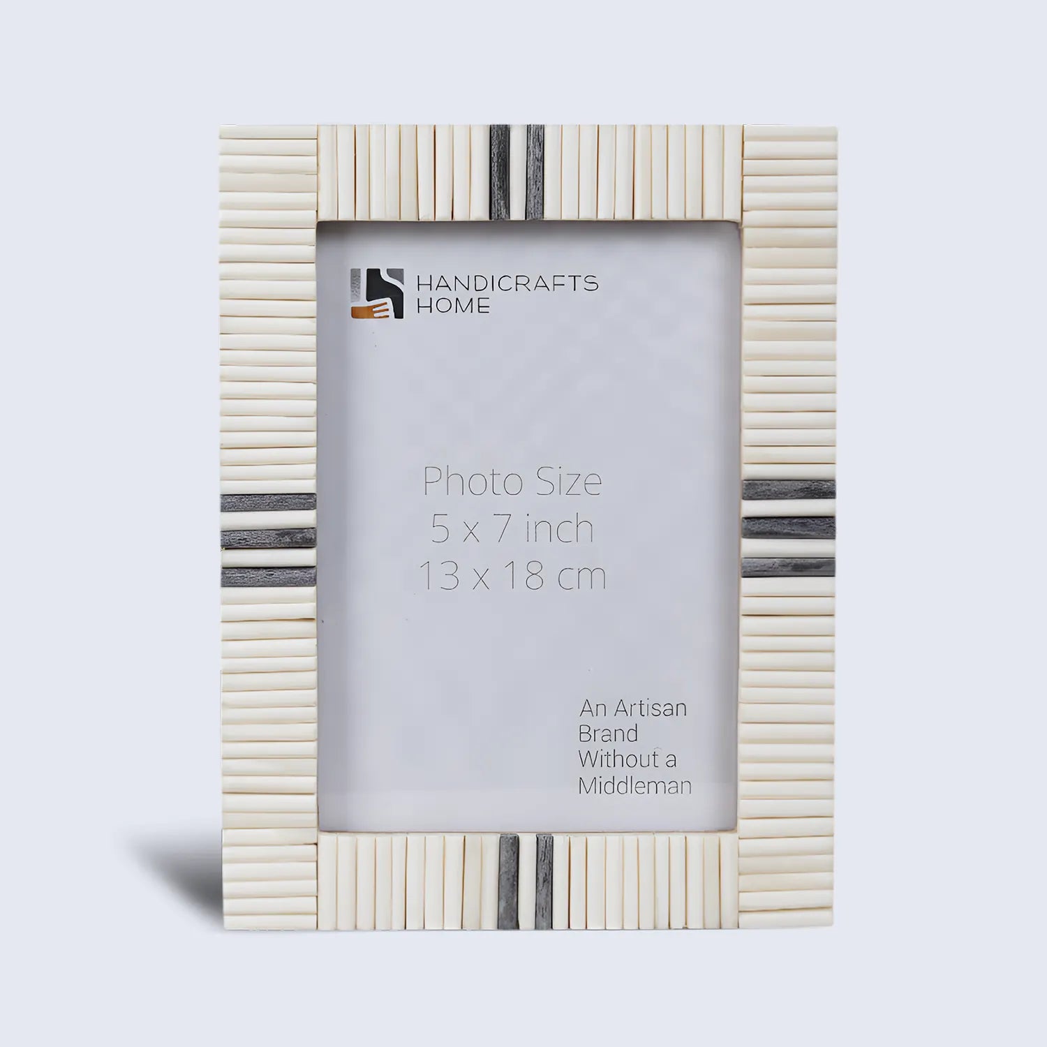 Handmade Bone Inlay Gray and White Frame