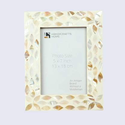 Mother Of Pearl Resin Inlay Floral Design Picture Frame