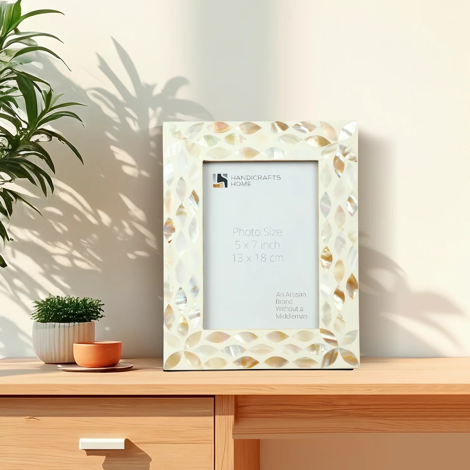Mother Of Pearl Resin Inlay Floral Design Picture Frame