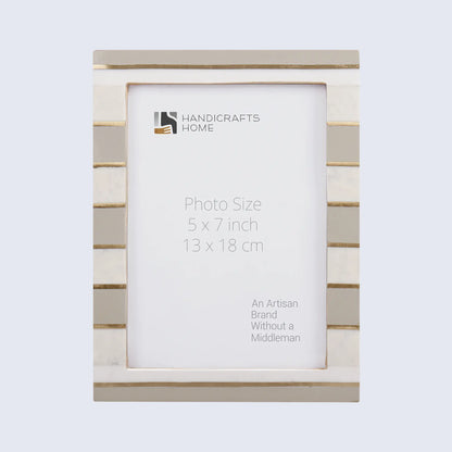 Handmade Bone and Resin Picture Frame