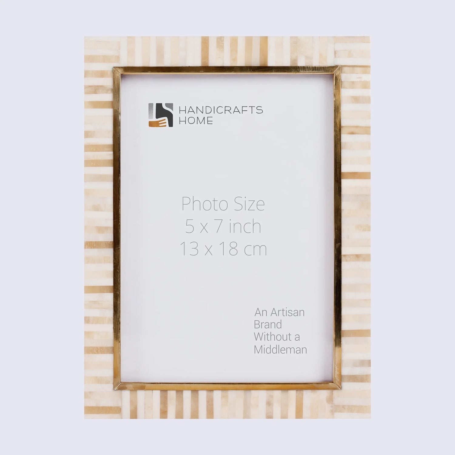 Handmade Bone Inlay and Brass Picture Frame