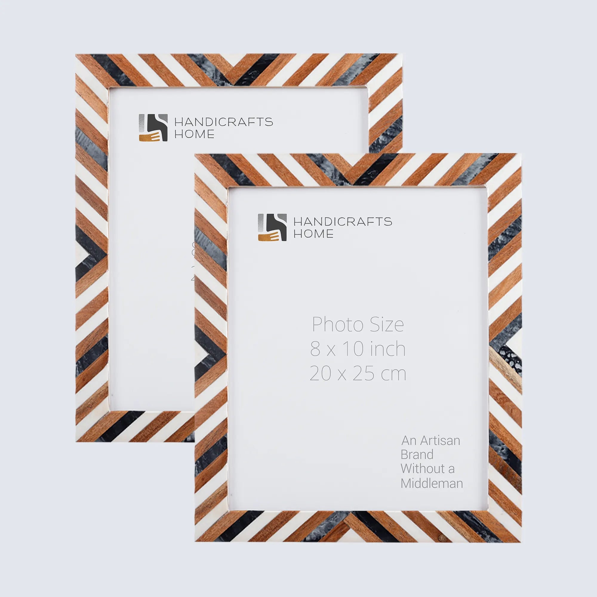 Handmade Resin &amp; Pine Inlay Frame Set - 2 Pc