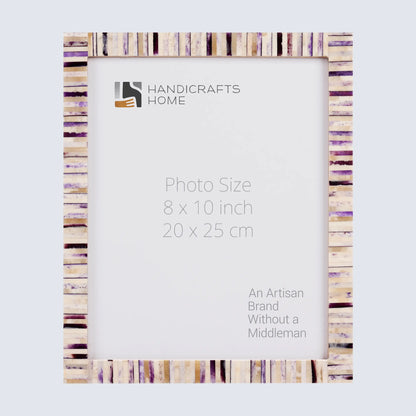 Handcrafted Pearlescent Bone Inlay Picture Frames