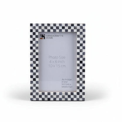 Checkered Pattern Bone Inlay Picture Frame