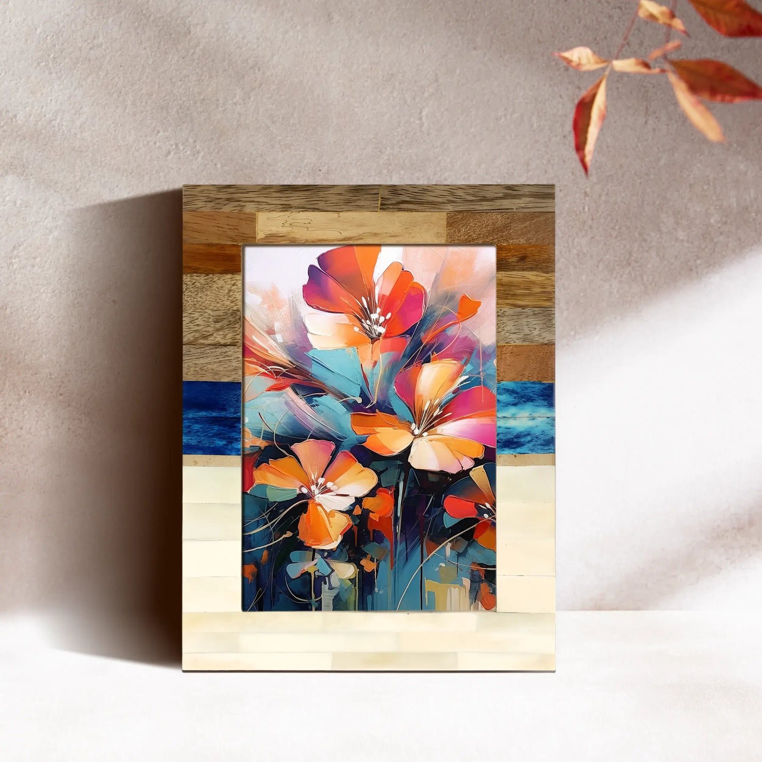 Malibu Handcrafted Bone Inlay Picture Frames in Blue