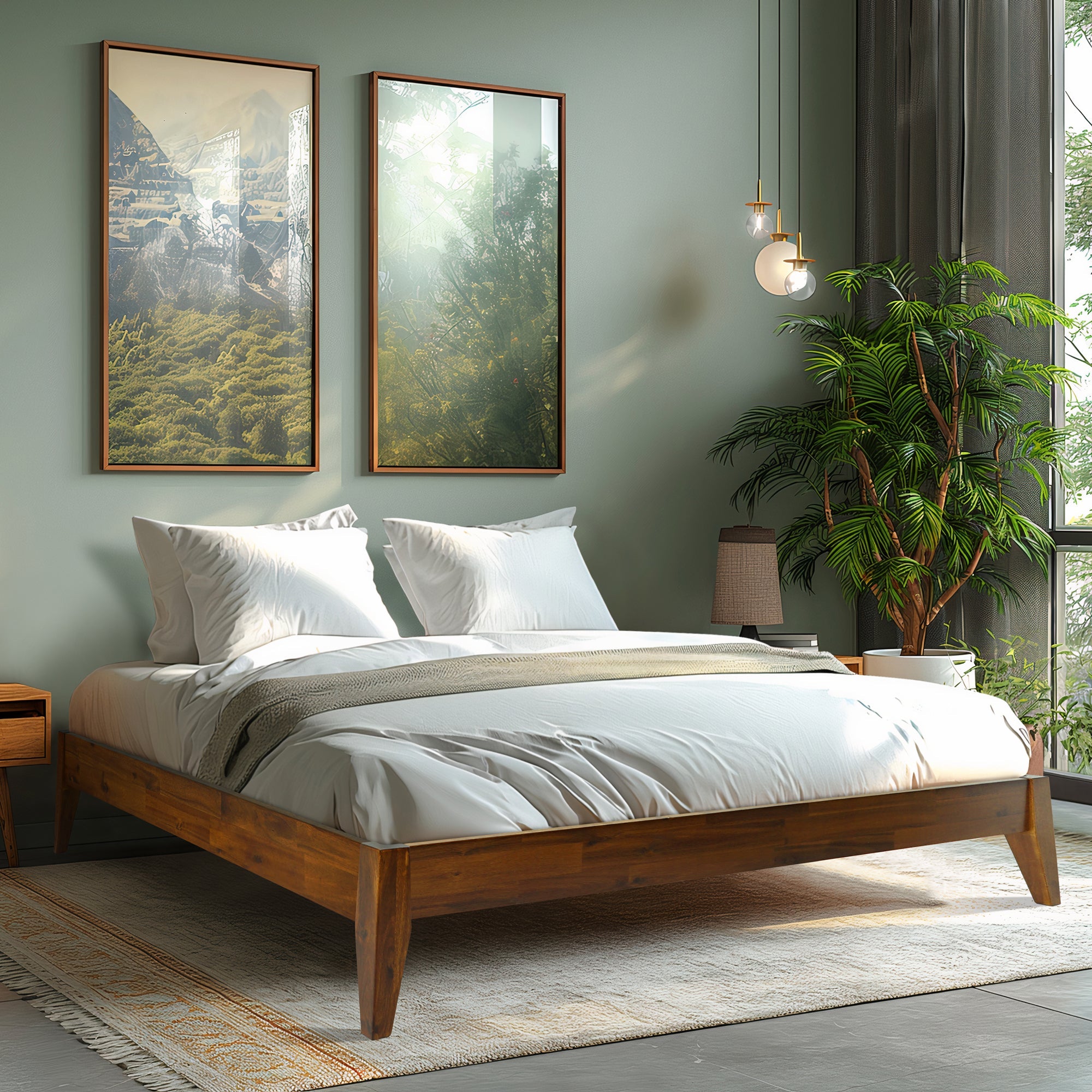 Mervyn Solid Acacia Wood Platform Bed