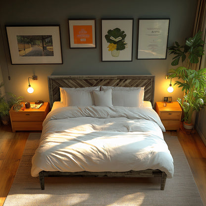 Acacia Sierra Deluxe Solid Wood Bed Frame - in Ebony, Walnut, or Early American