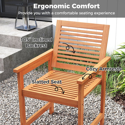 Set of 2 Wooden Patio Chairs