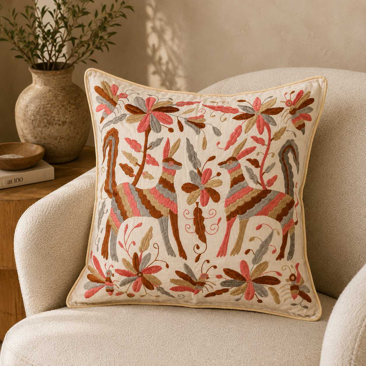 Pink Nature Cushion Cover