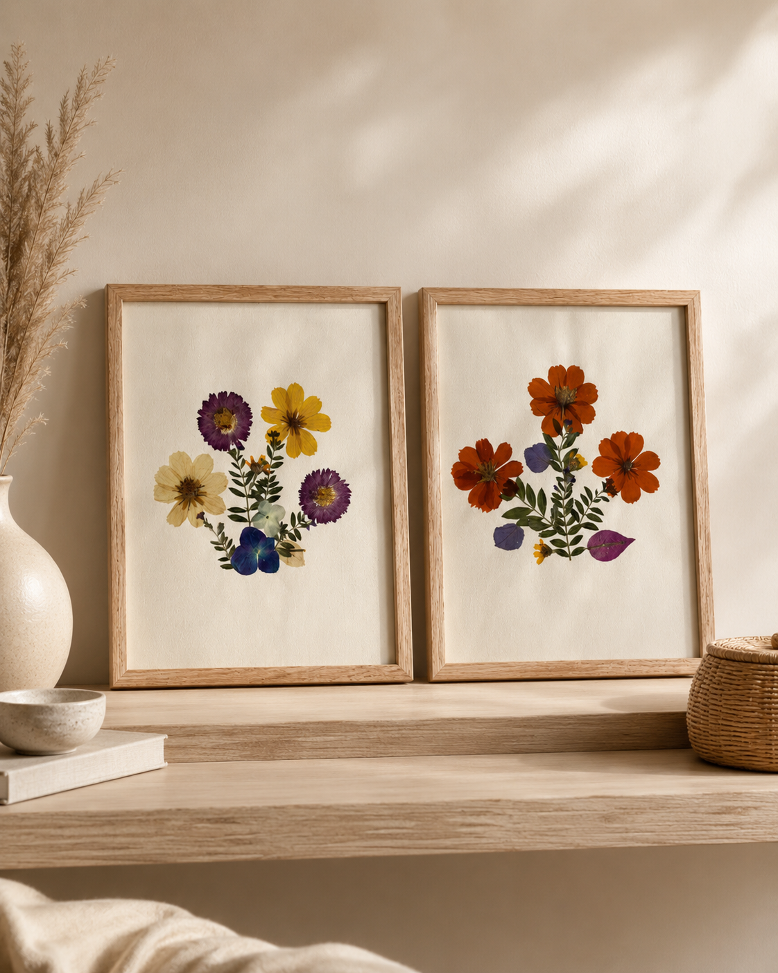 Hand-Pressed Flowers Wall Art - 8x10