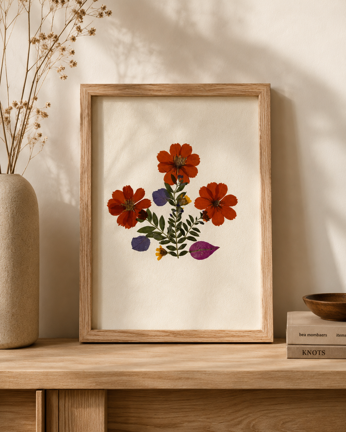 Hand-Pressed Flowers Wall Art - 8x10