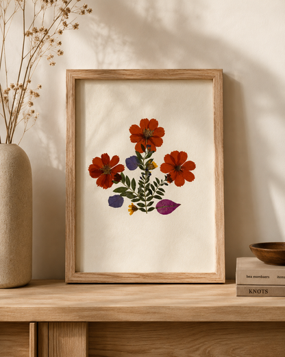 Hand-Pressed Flowers Wall Art - 8x10