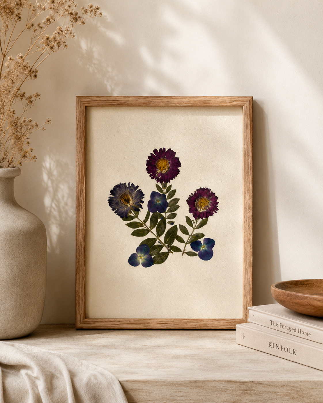Hand-Pressed Flowers Wall Art - 8x10