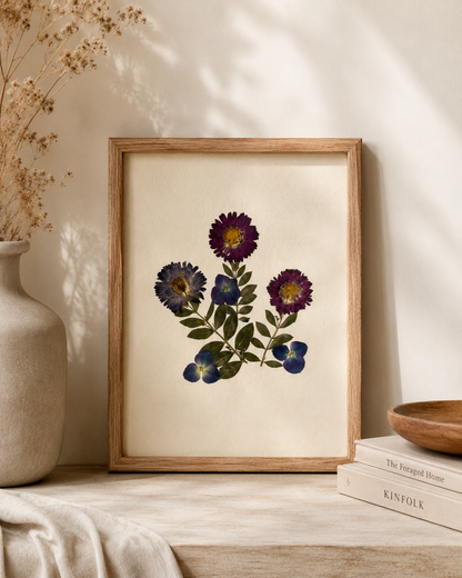 Hand-Pressed Flowers Wall Art - 8x10
