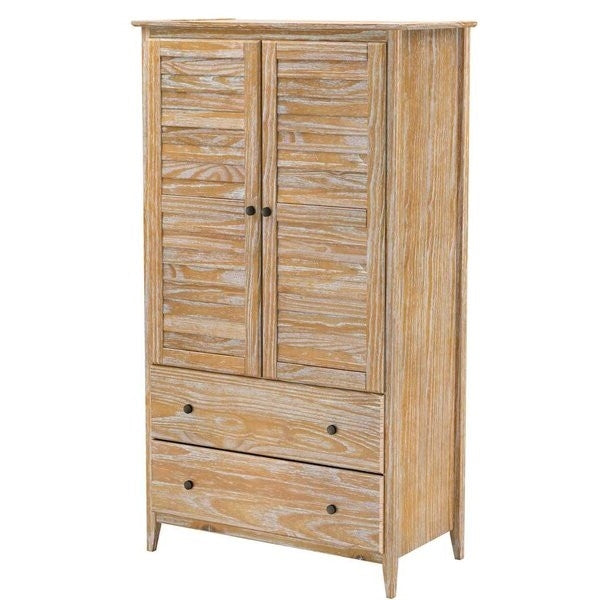 Solid Pine Armoire in Distressed Driftwood