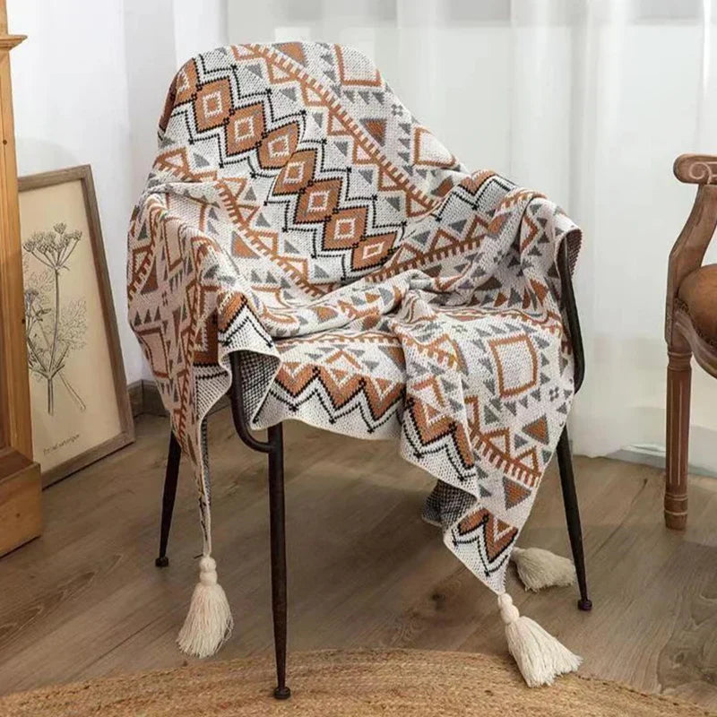 Cozy Lightweight Boho Pattern Throw - 2 Colors