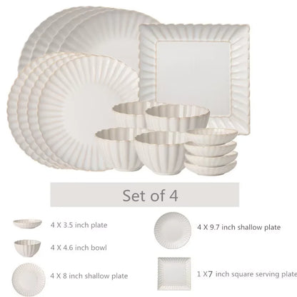 Scalloped Edge Dinnerware in Antique Ivory