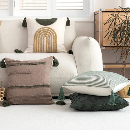 Green &amp; Coffee Cushion Covers - 6 styles