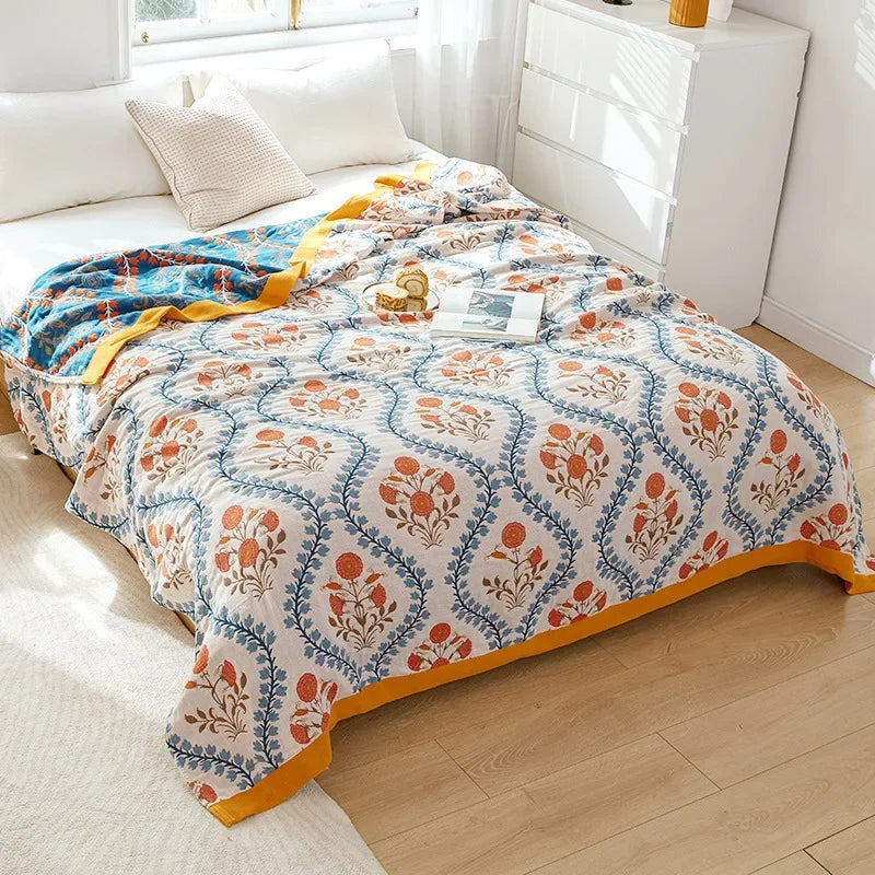 Boho Mandala Reversible Gauze Blankets - 100% Cotton - Multiple Colors