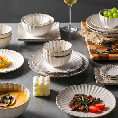 Scalloped Edge Dinnerware in Antique Ivory