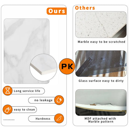 Set of 2 Round Nesting Tables -  Gold &amp; Marble