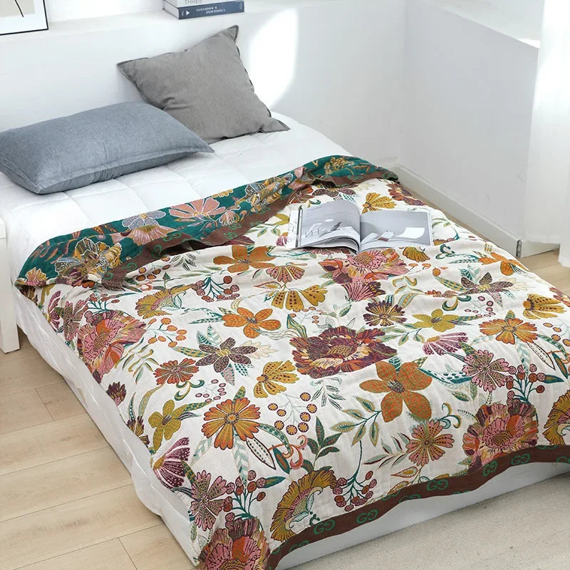 100% Cotton Colorful Gauze Blankets