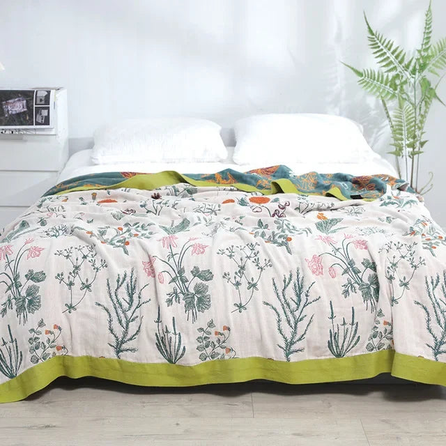 100% Cotton Colorful Gauze Blankets