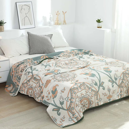 100% Cotton Gauze Reversible Blanket - 4 colors