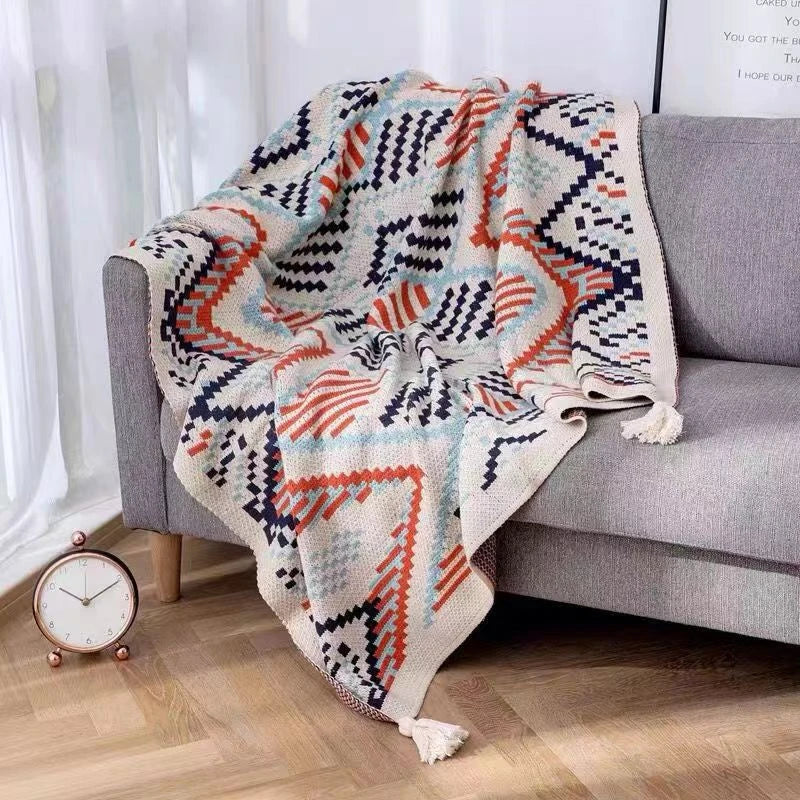 Cozy Lightweight Boho Pattern Throw - 2 Colors