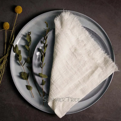 Large Rustic Cotton Gauze  Napkins - 10 Pc - Multiple Colors