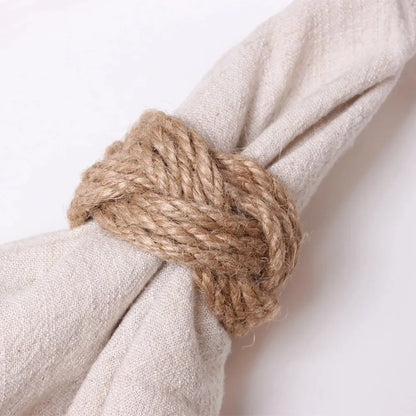 Natural Burlap Napkin Rings - 6/12/18 Piece Set
