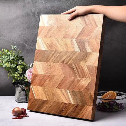 Extra Large Acacia Wood Cutting Board - Chevron Design
