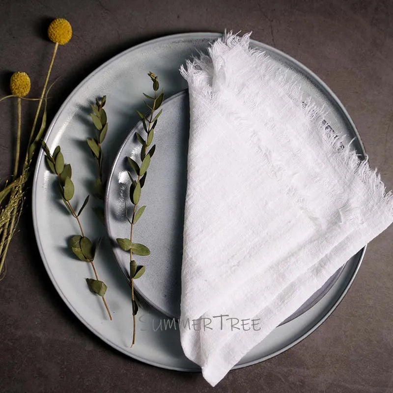 Large Rustic Cotton Gauze  Napkins - 10 Pc - Multiple Colors