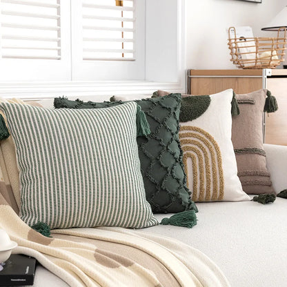 Green &amp; Coffee Cushion Covers - 6 styles