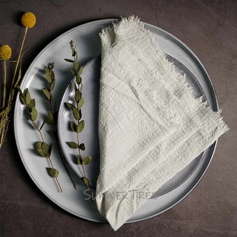 Large Rustic Cotton Gauze  Napkins - 10 Pc - Multiple Colors