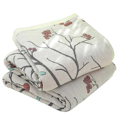 100% Cotton Gauze Reversible Blanket - 4 colors