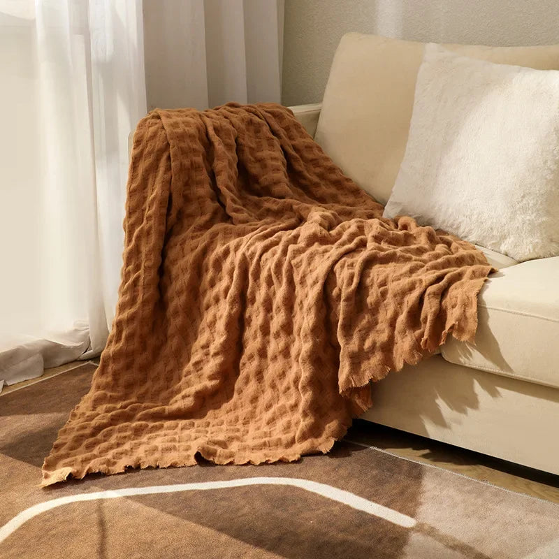 Lightweight Waffle Throw - Multiple Colors, 2 Sizes