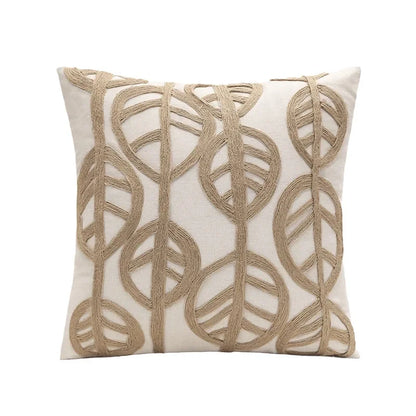 Leaves Embroidered Pillow Covers