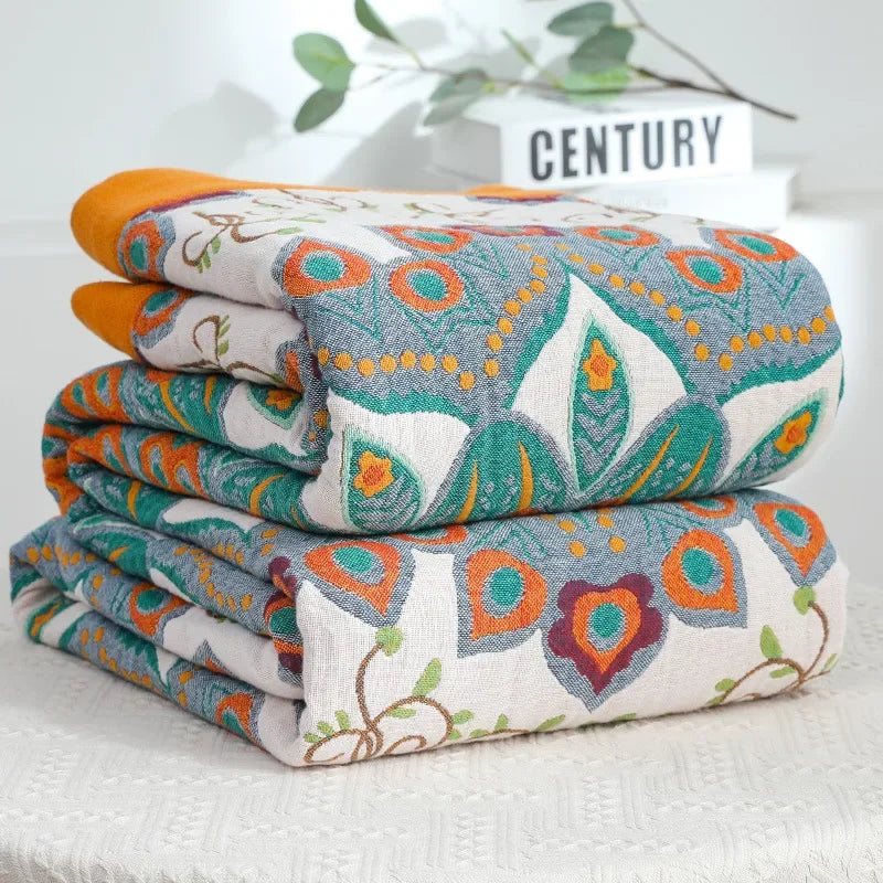 Boho Mandala Reversible Gauze Blankets - 100% Cotton - Multiple Colors