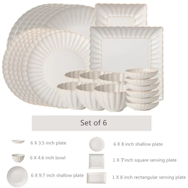 Scalloped Edge Dinnerware in Antique Ivory