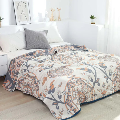100% Cotton Gauze Reversible Blanket - 4 colors