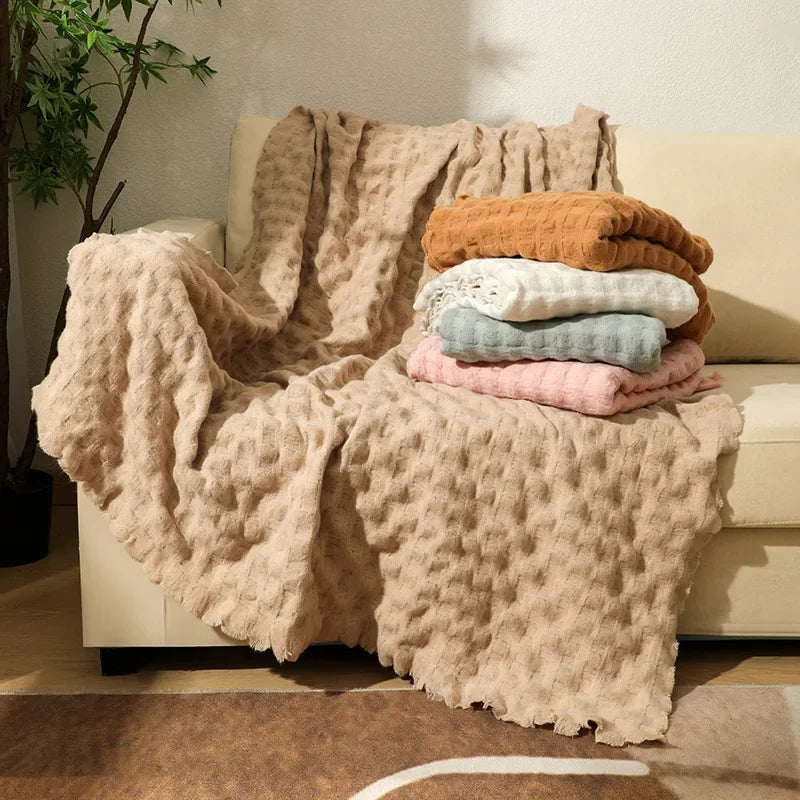 Lightweight Waffle Throw - Multiple Colors, 2 Sizes