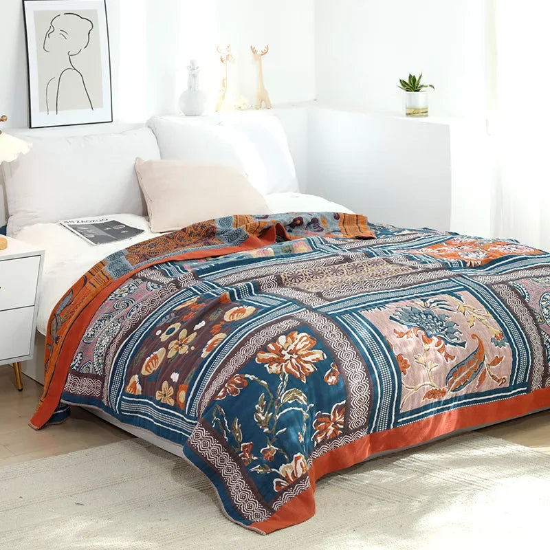 100% Cotton Colorful Gauze Blankets