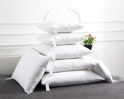 100% Cotton Goose Down Feather Pillow Inserts - Multiple Sizes